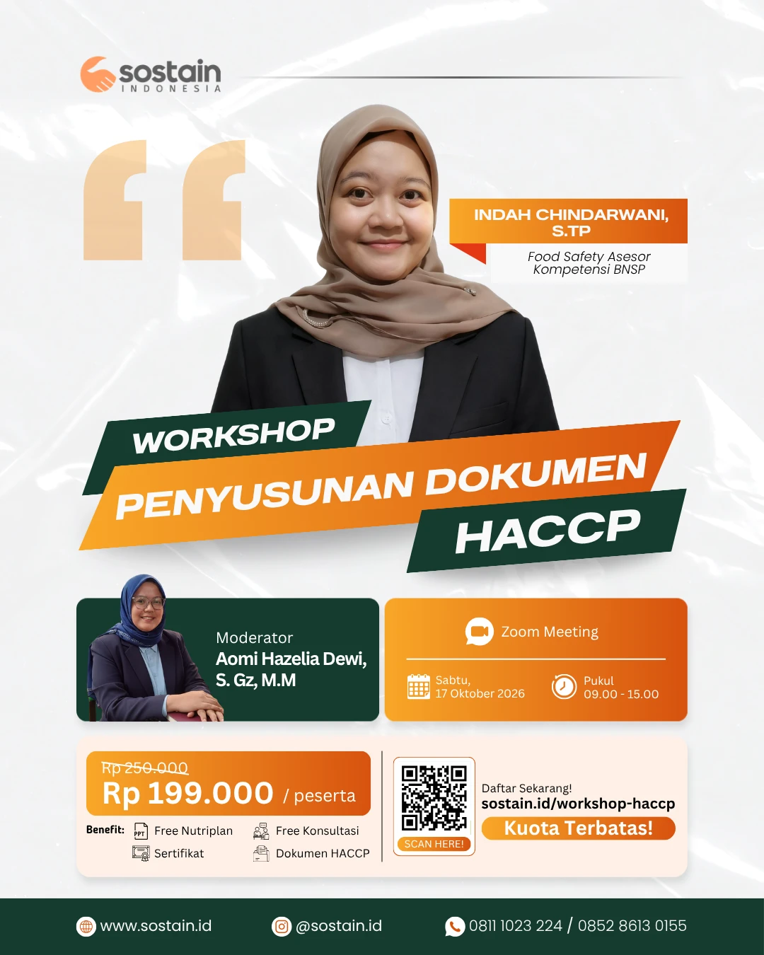 Poster Workshop Penyusunan Dokumen HACCP bersama Sostain Indonesia